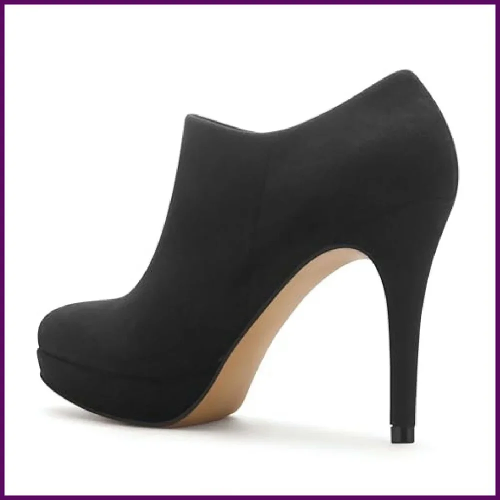 Women's Platform Stiletto Ankle Boots High Heel Winter Dress Shoes - Picture 6 of 8